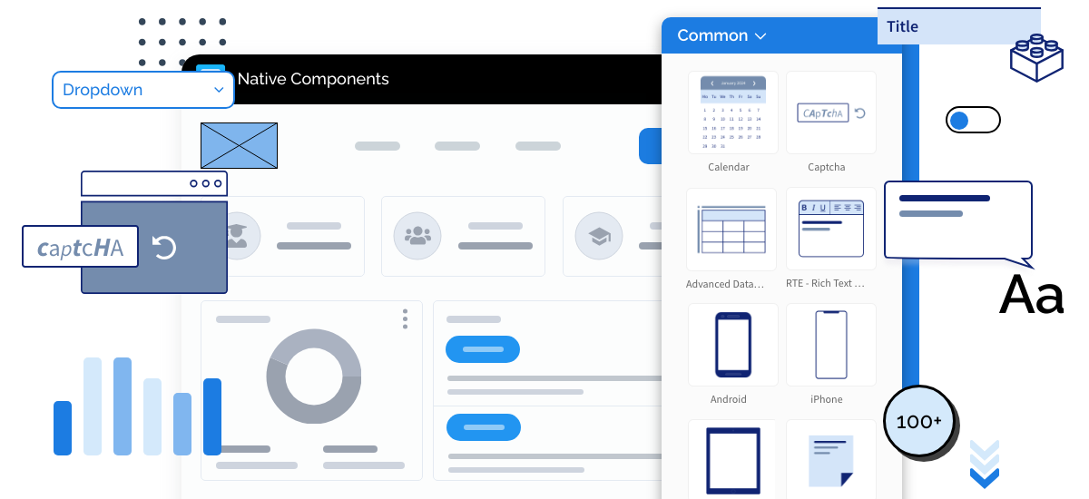 Over 100 native components to speedup wireframing
